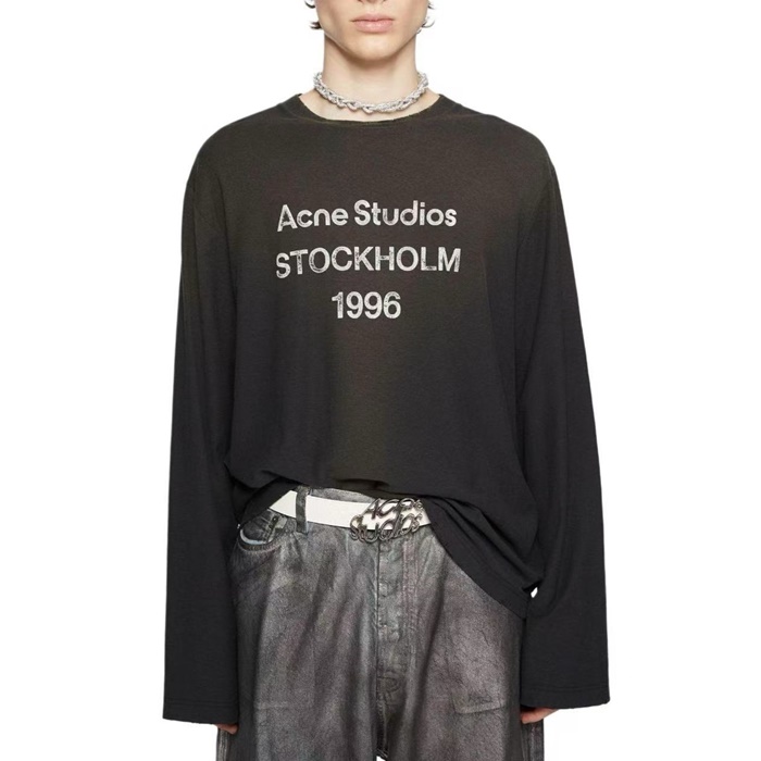 アクネストゥディオズメンズクルーネック長袖Tシャツc7515