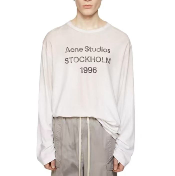 アクネストゥディオズメンズクルーネック長袖Tシャツc7516