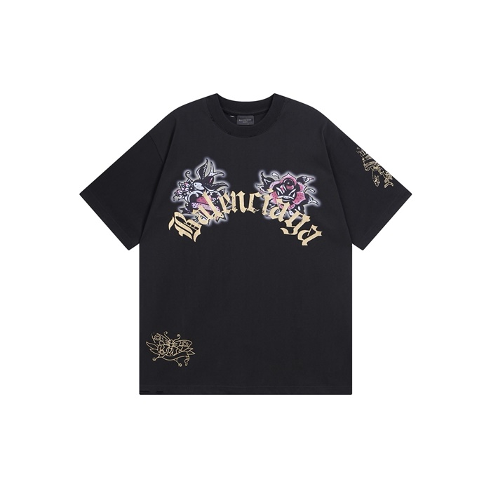 バレンシアガメンズラウンド半袖Tシャツc7614