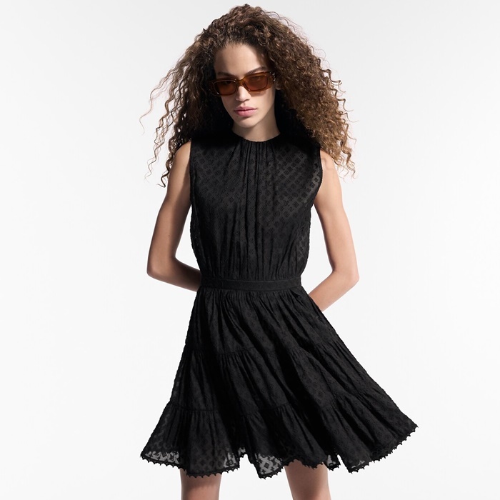 ルイヴィトンレディースモノグラムフィルクープティアードドレスc7743