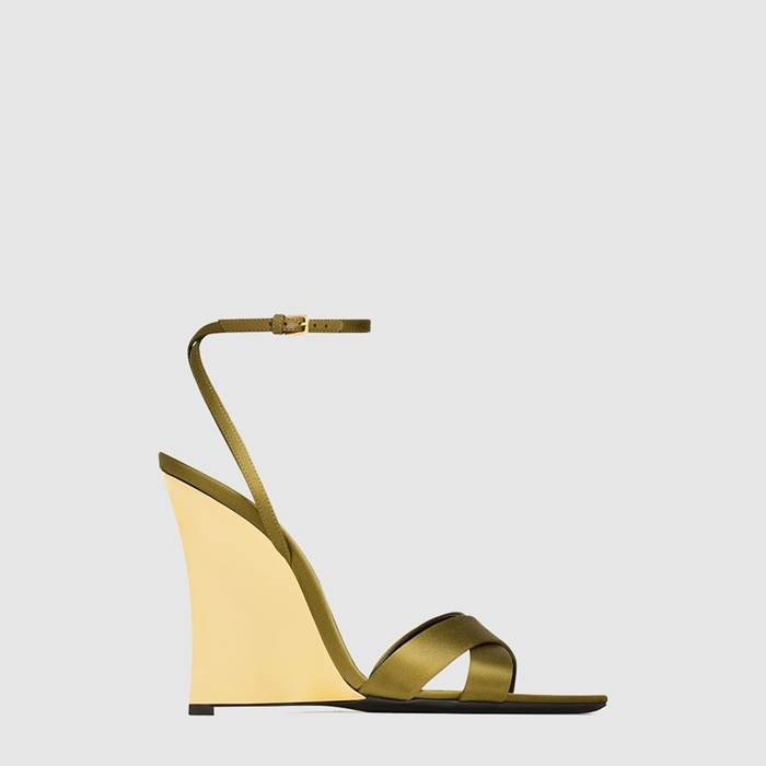 サンローランレディースサテンクレープウェッジs6384