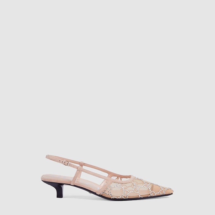 グッチレディースクリスタルスリングバッグパンプスs6455