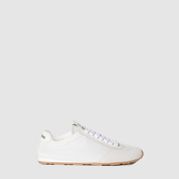 ミュウミュウレディースメッシュスエードプルームスニーカーs6517