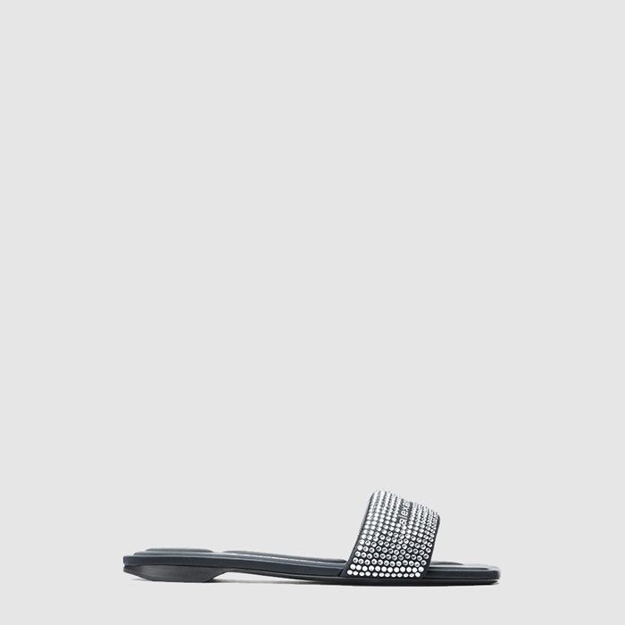 アレクサンダーワンレディースピンクサテンクリスタルホットフィックスサンダルs6520