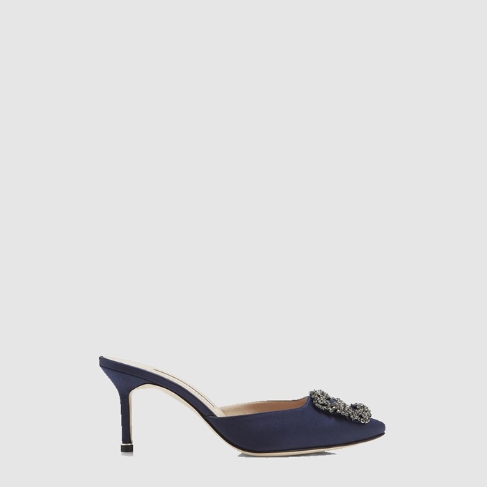 マノロブラニクレディースハンギシサテンミュールs6540