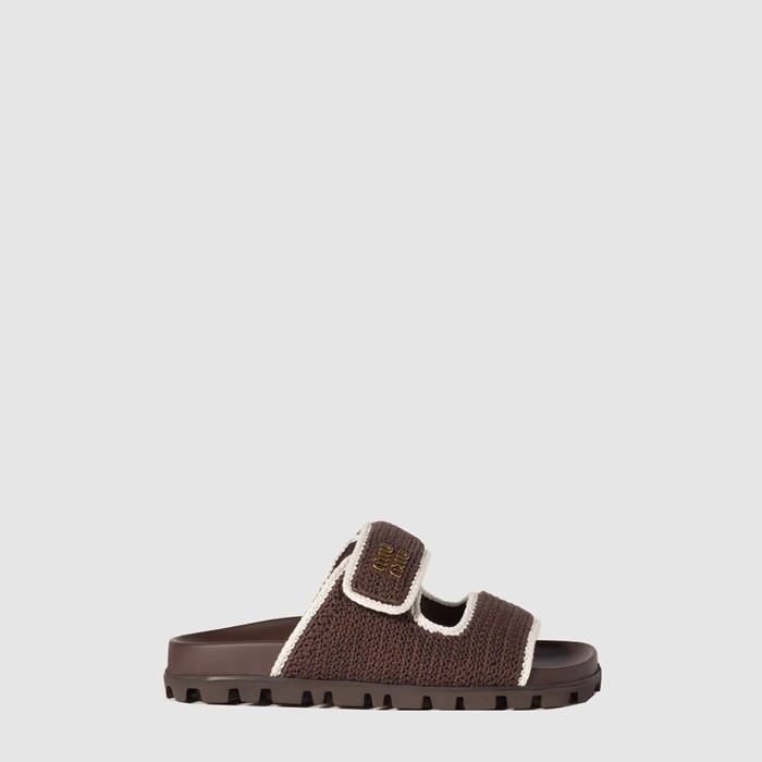 ミュウミュウレディースクロシェニットスライドs6644