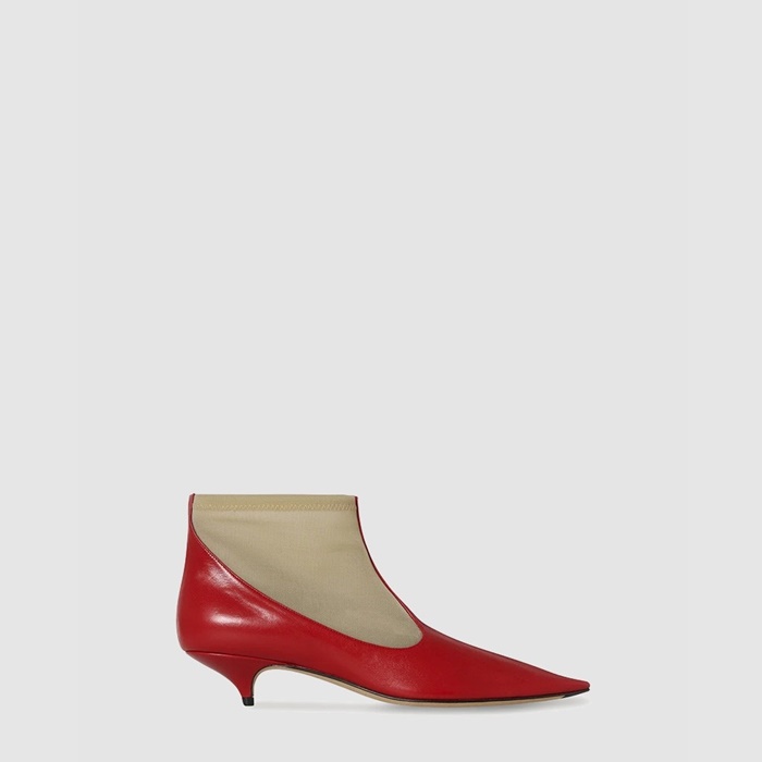 ザロウレディースメッシュ&レザーブーツ&s6736