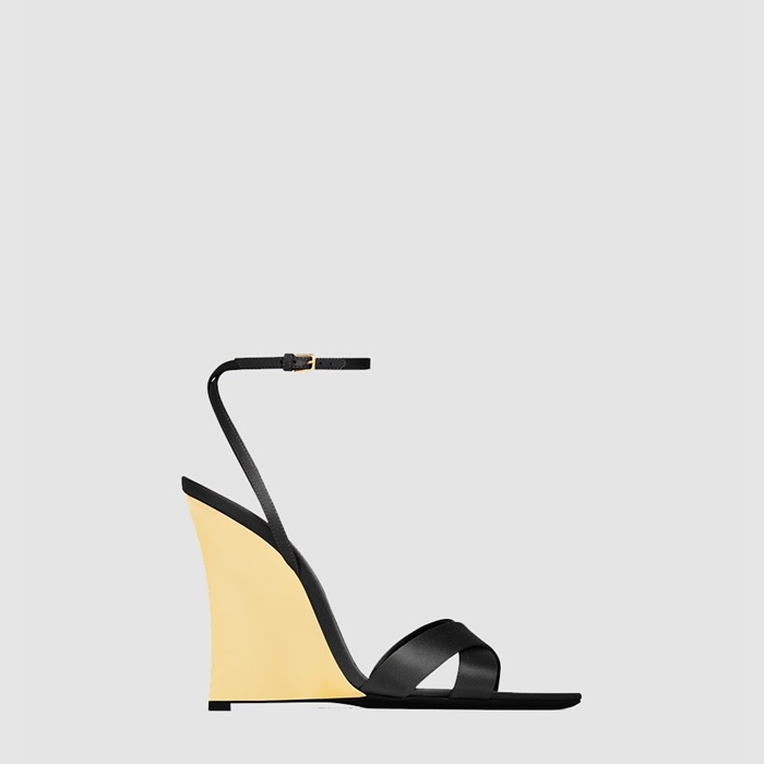 サンローランレディースサテンクレープウェッジs6815