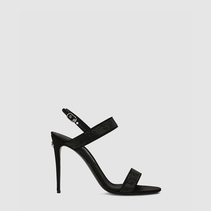 ドルチェ＆ガッバーナレディースラインストーンサテンサンダルs6907