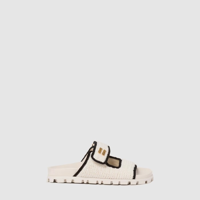 ミュウミュウレディースクロシェニットスライドs6984