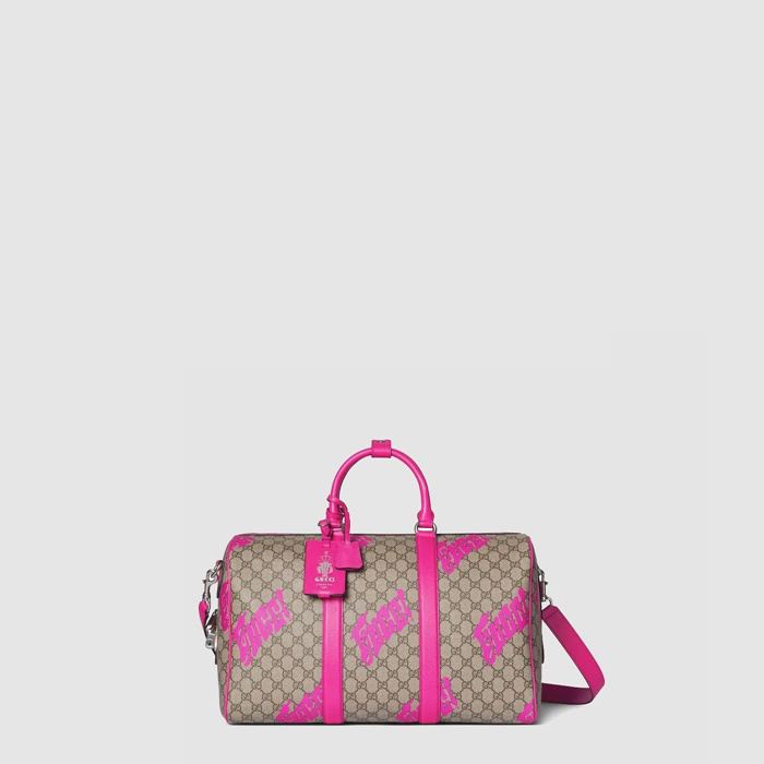 グッチメンズプリントミディアムダッフルバッグb7831