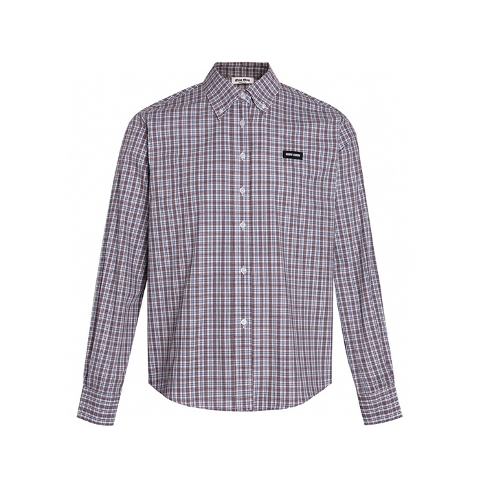 ミュウミュウユニセックスチェックシャツc7852