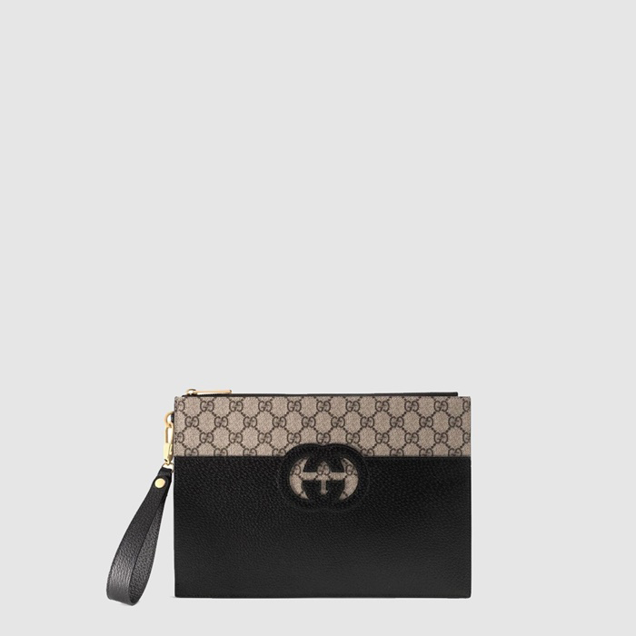 グッチメンズカットアウトインターロッキングクラッチバッグb9293