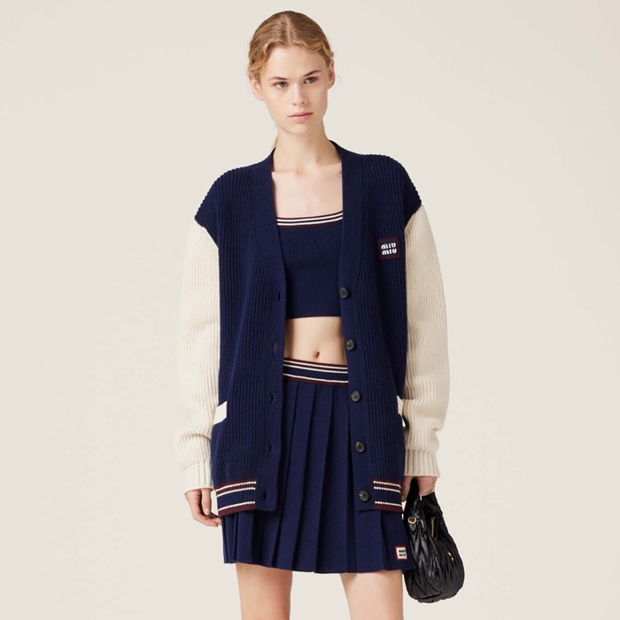 ミュウミュウレディースネックカーディガンc7861