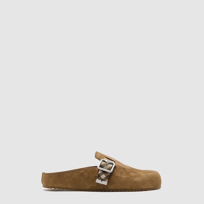 バーバリーメンズチェックスエードウーチンs7094