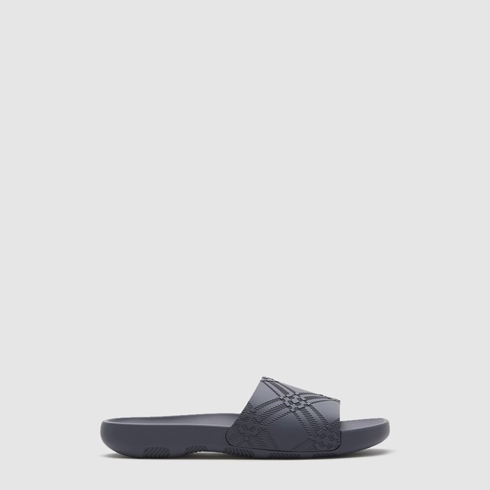 バーバリーメンズエンボスチェックダイブスライドs7189