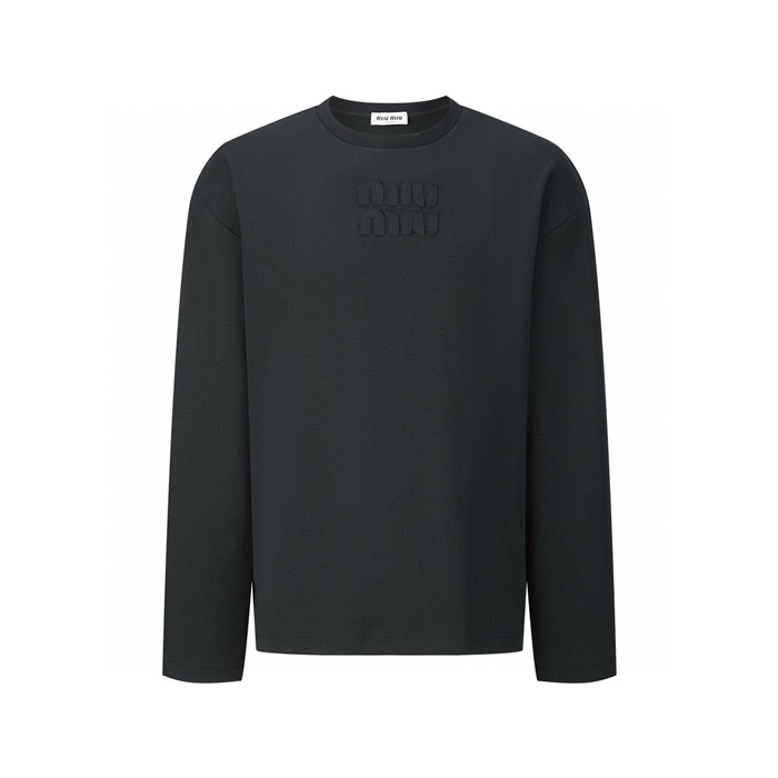 ミュウミュウユニセックスラウンド長袖Tシャツc7908