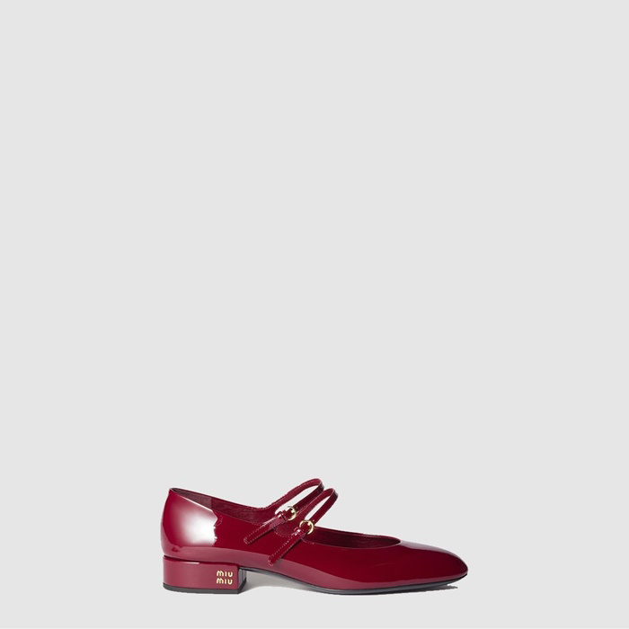 ミュウミュウレディースバックルパテント"レザースリングバッグパンプス-s7753