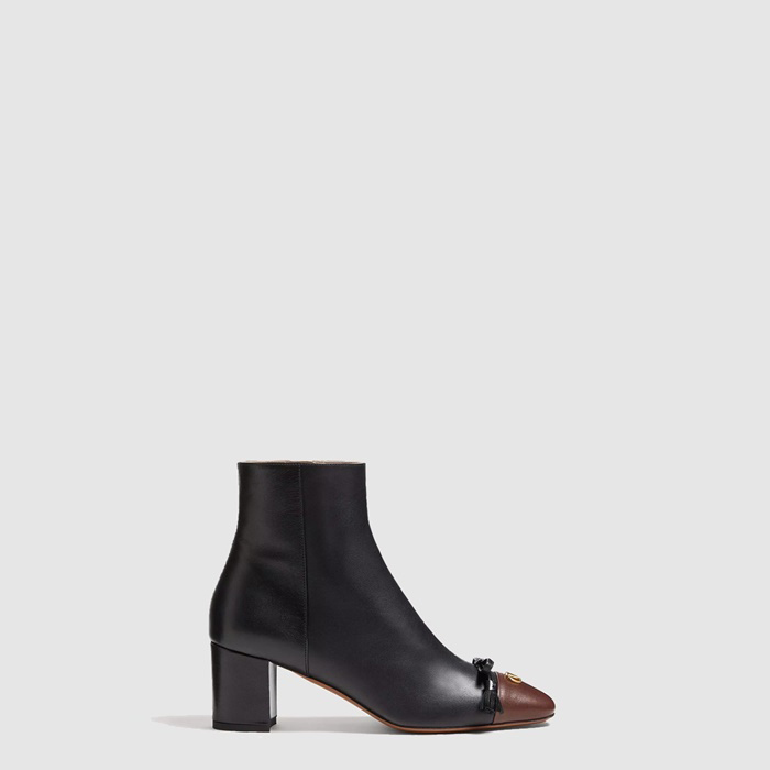 ヴァレンティノレディースバレエデュロワキッドスキンレザーアンケルブーツs7810