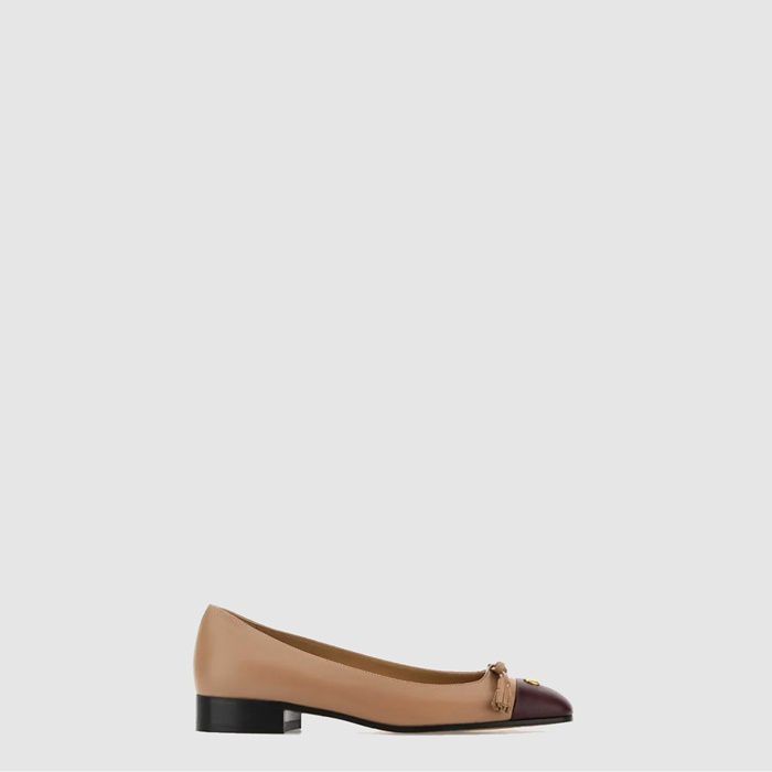 ヴァレンティノレディースバレエデュロワポニーエフェクトカーフスキンバレリーナs7812