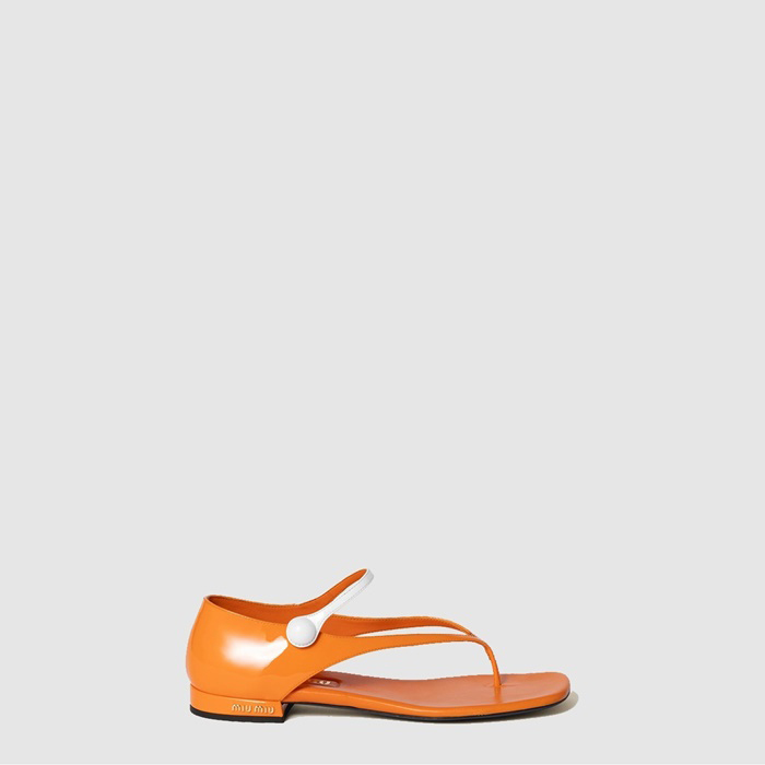 ミュウミュウレディースツートンパテント"レザーメリージェーンソングサンダルs7918