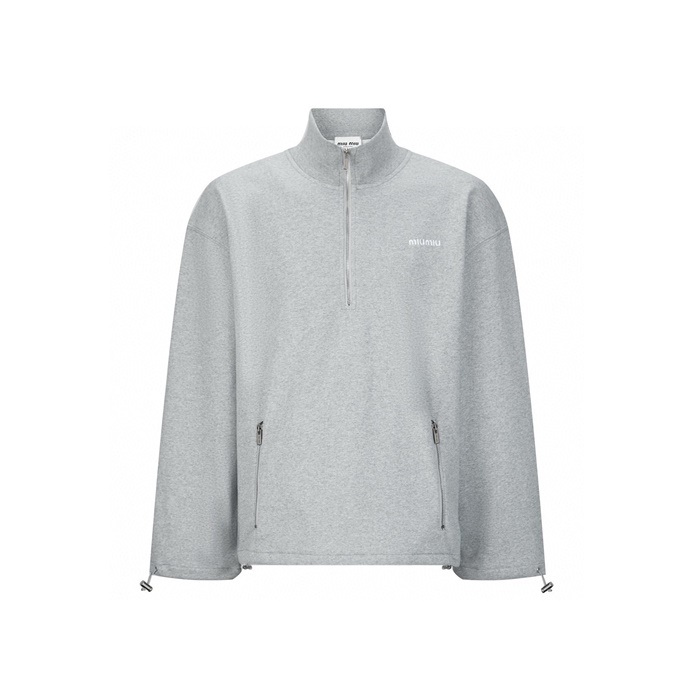 ミュウミュウレディースジップアップ長袖Tシャツ-c7987