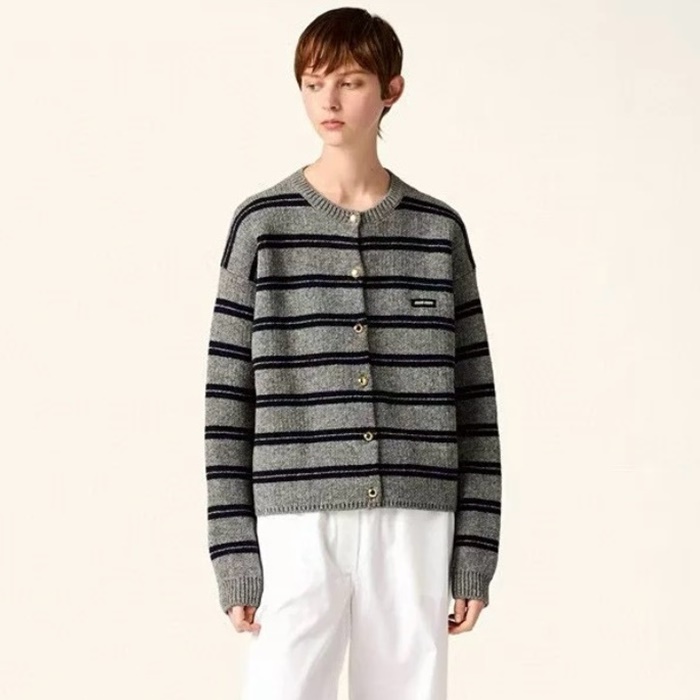 ミュウミュウレディースクルーネックカーディガンc8046