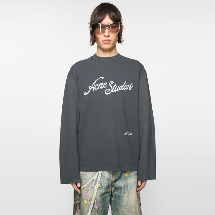 アクネストゥディオズメンズクルーネック長袖Tシャツc8083