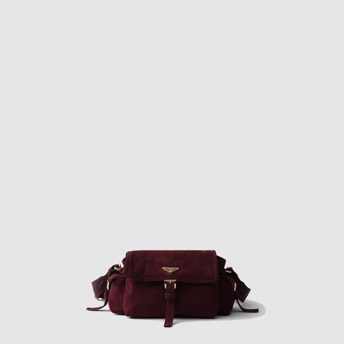 プラダレディースエクスプローアミディアムスエードショルダーバッグ1D394b9490