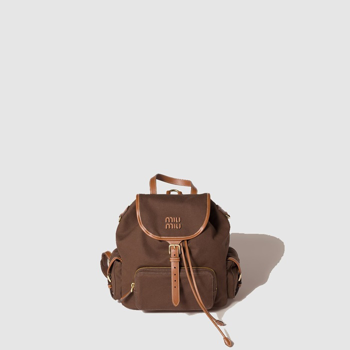 ミュウミュウレディースキャンバスおよびレザーバックパックb9596