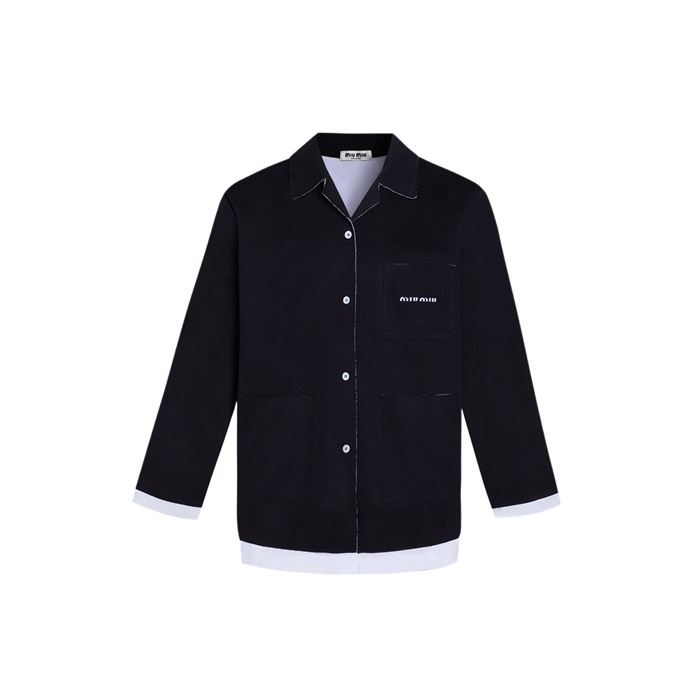 ミュウミュウメンズネックカーディガンc8168