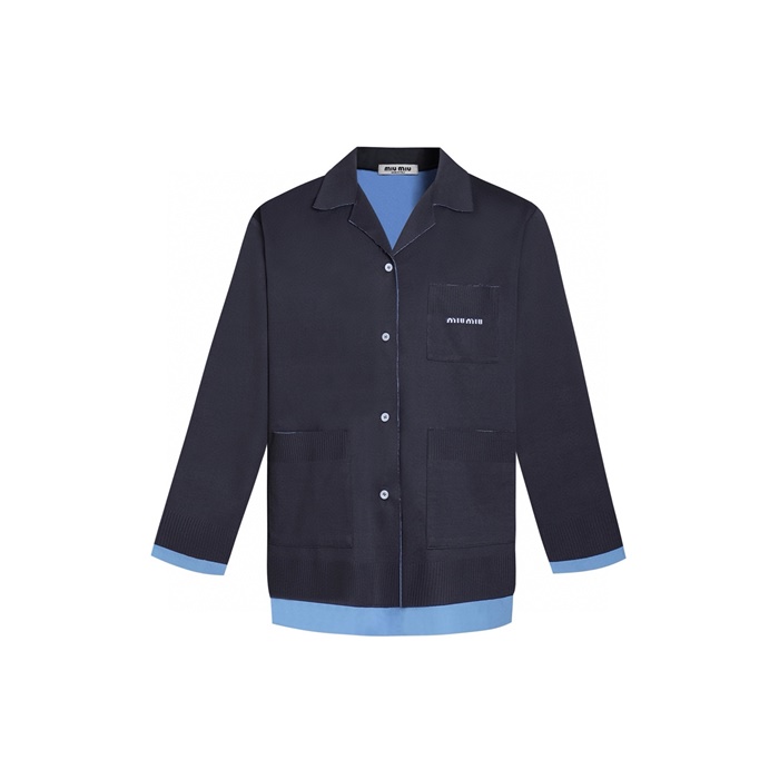 ミュウミュウメンズネックカーディガンc8169