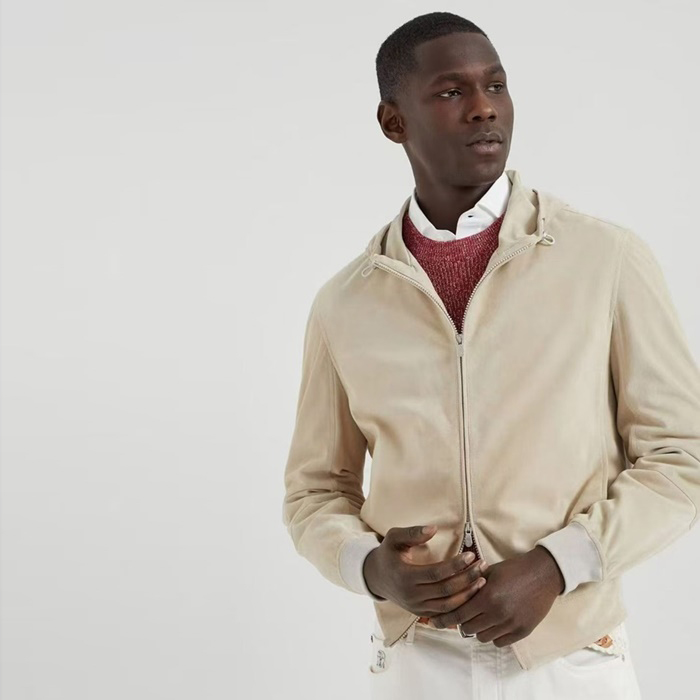 ブルネロクチネリメンズフードジャケットc8295