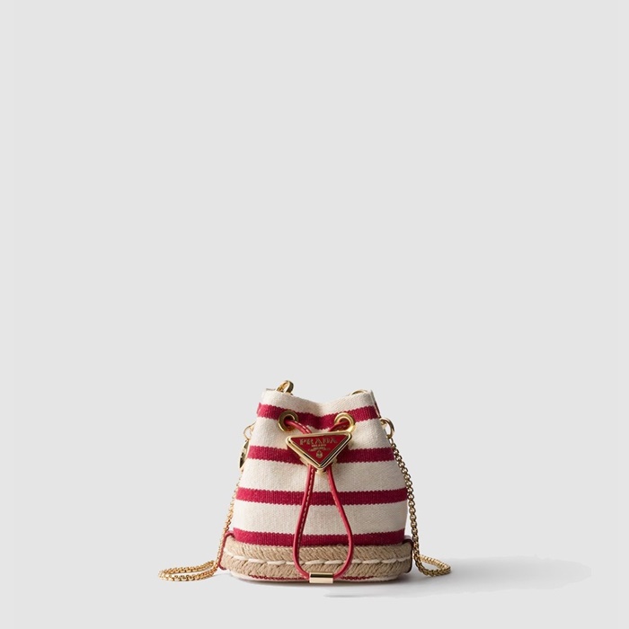 プラダレディースストライプミニパウチ1R16b10196