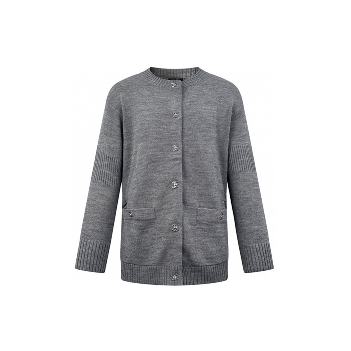 シャネルユニセックスクルーネックカーディガンc8486