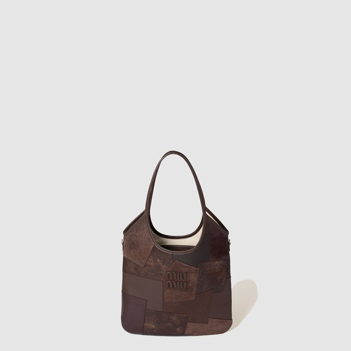 ミュウミュウレディースアイビーレザーパッチワークバッグb11003