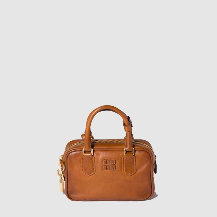 ミュウミュウレディースアルカディレザーバッグb11212