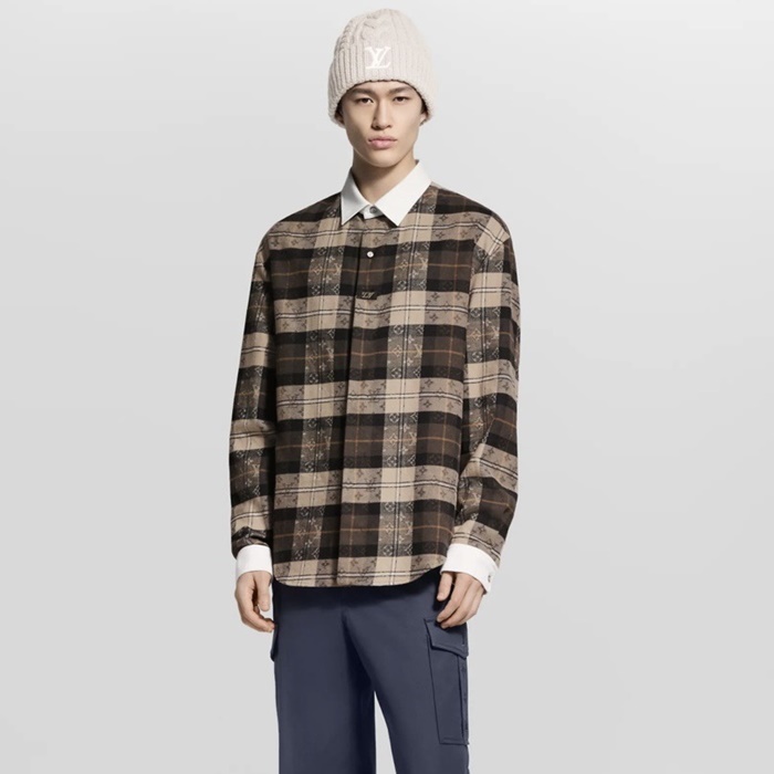 ルイヴィトンメンズチェックシャツc8684