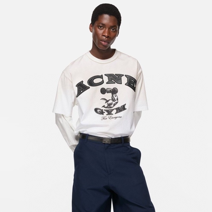 アクネストゥディオズメンズラウンド長袖Tシャツc8706