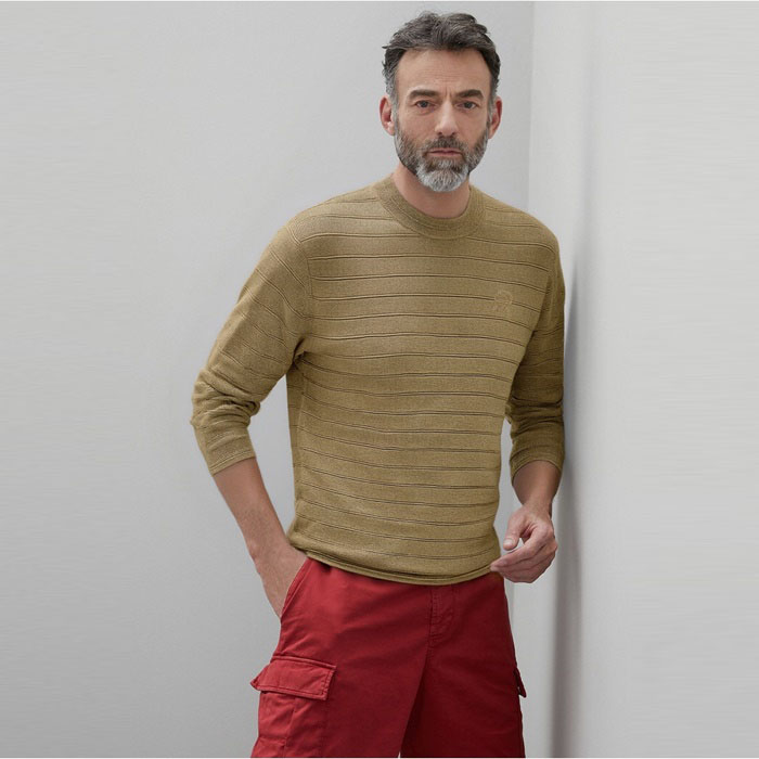 ブルネロクチネリメンズラウンドニットc8735