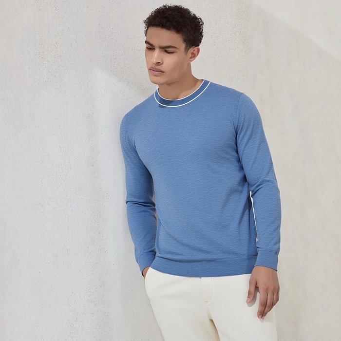 ブルネロクチネリメンズラウンドニットc8760