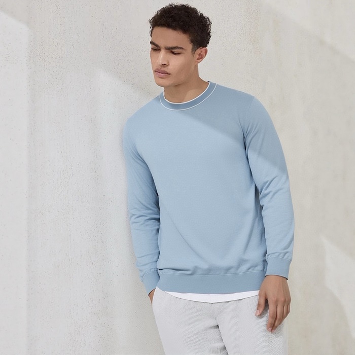 ブルネロクチネリメンズラウンドニットc8767