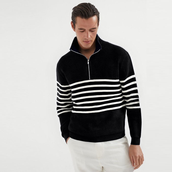 ブルネロクチネリメンズジップアップニット-c8809