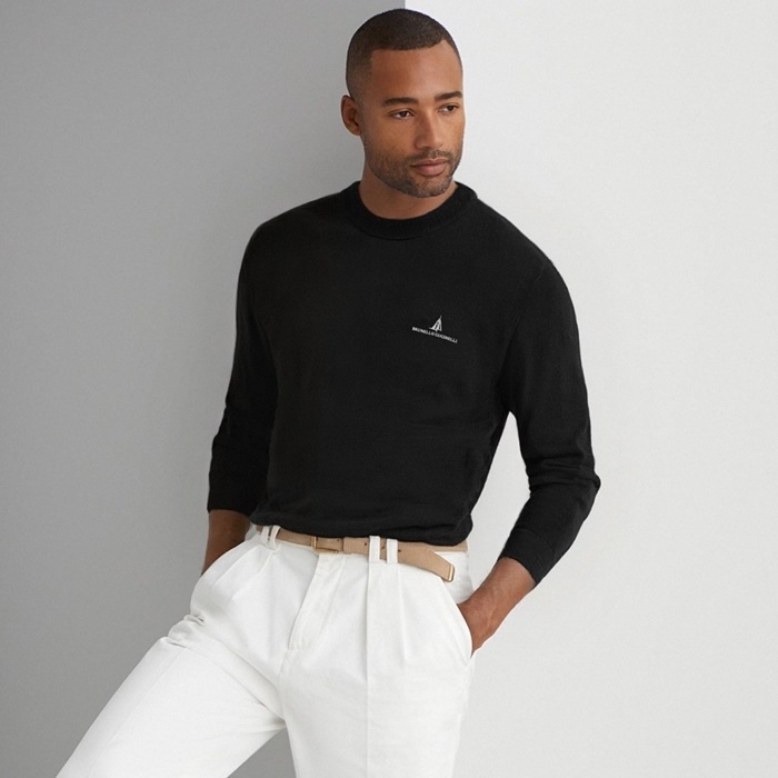 ブルネロクチネリメンズラウンドニットc8819