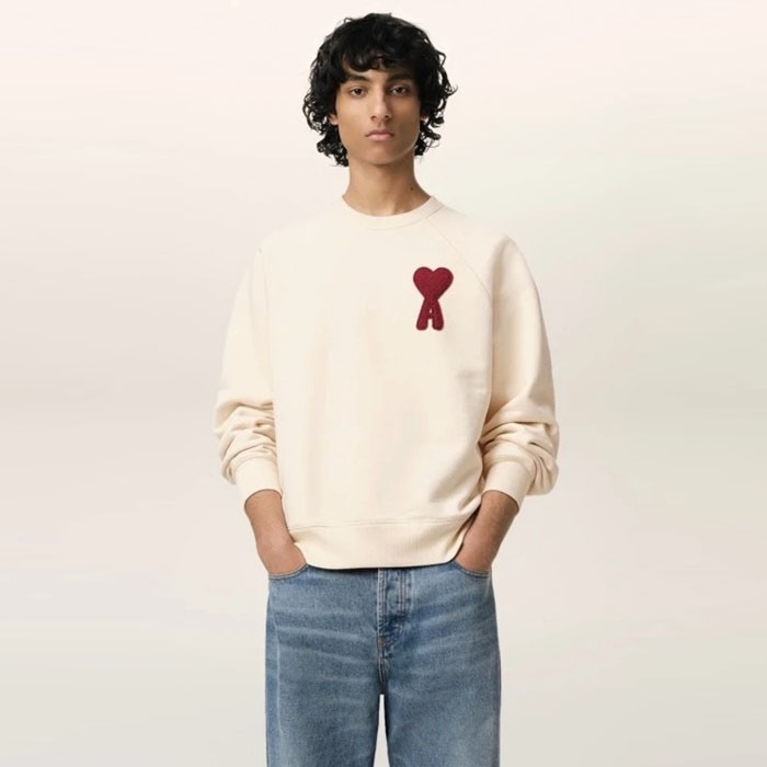 アミユニセックスクルーネック長袖Tシャツc8967