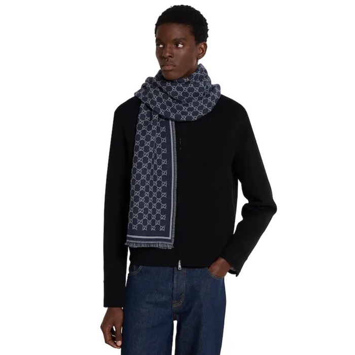 グッチユニセックス両面マフラーc5945