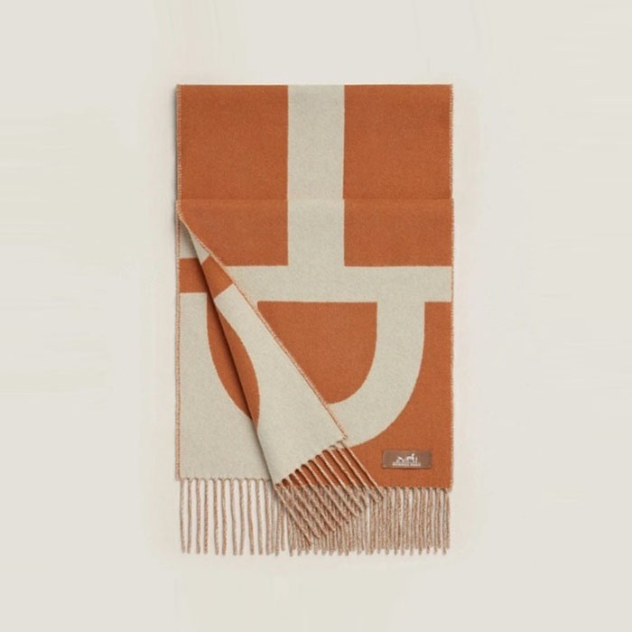 エルメスユニセックスクラシックマフラーc6106