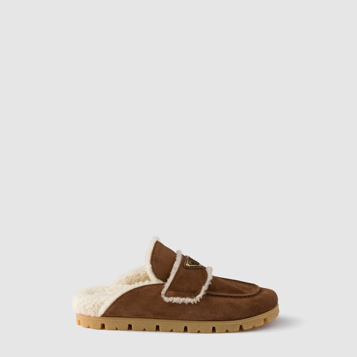 プラダレディースシアリングミュールs8715