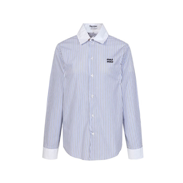 ミュウミュウレディースチェックシャツドレスシャツc12256