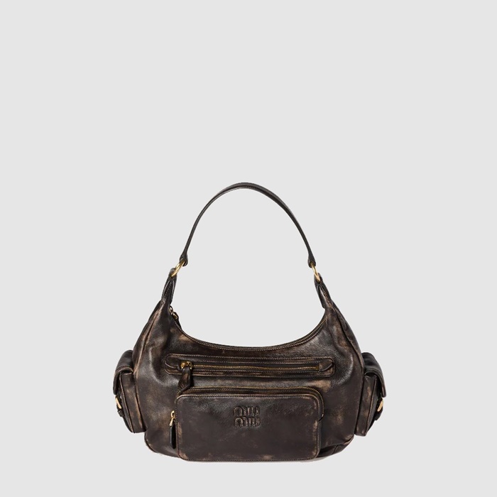 ミュウミュウレディースナッパレザーポケットバッグb12143